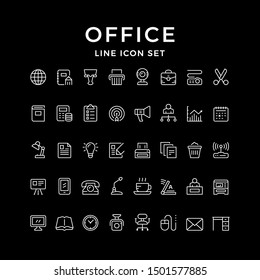 Set line icons of office