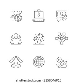 Set line icons of offshore