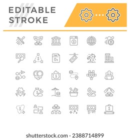 Set line icons of offshore