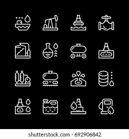Set line icons of oil industry