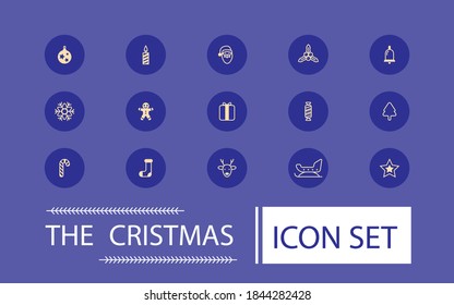 Set of line icons on the theme of Christmas and New Year.