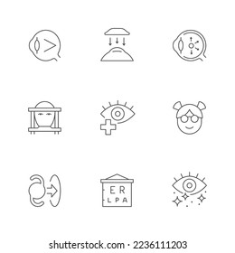 Set line icons of ophthalmology