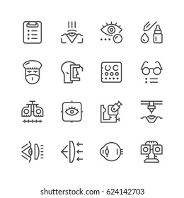 Set line icons of ophthalmology