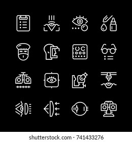 Set line icons of ophthalmology