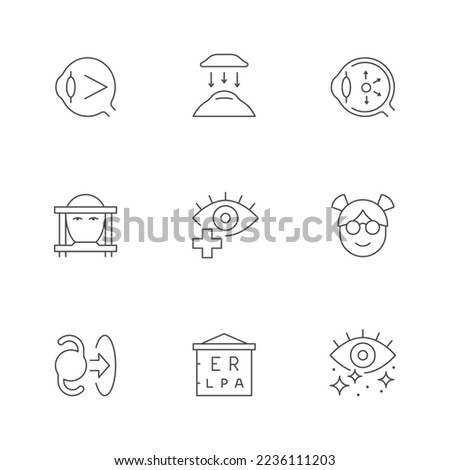 Set line icons of ophthalmology