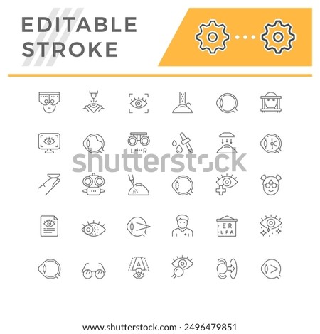 Set line icons of ophthalmology