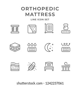 Set line icons of orthopedic mattress