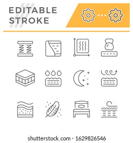 Set line icons of orthopedic mattress