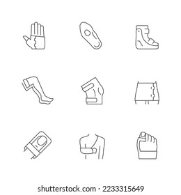 Set line icons of orthopedic product