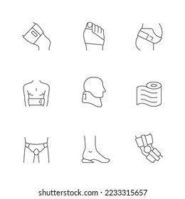 Set line icons of orthopedic product