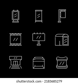 Set line icons of outdoor advertising