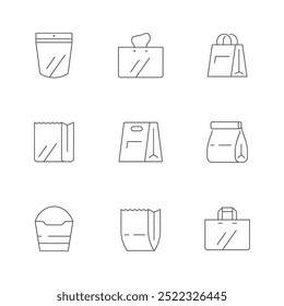 Set line icons of paper bag