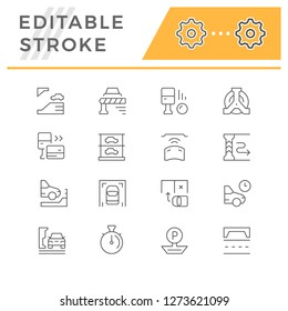 Set line icons of parking