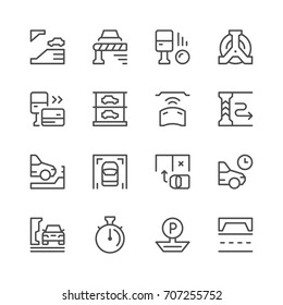 Set line icons of parking