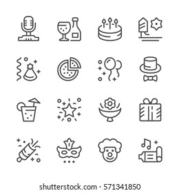 Set line icons of party