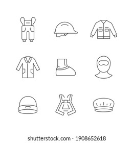 Set line icons of personal protective equipment