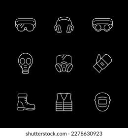 Set line icons of personal protective equipment