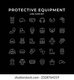 Set line icons of personal protective equipment