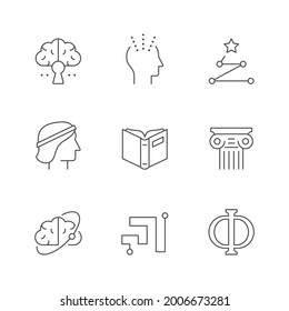 Set Line Icons Of Philosophy