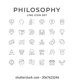Set line icons of philosophy