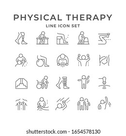 Set line icons of physical therapy - Shutterstock ID 1654578130