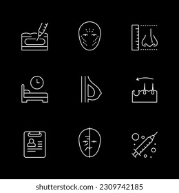 Set line icons of plastic surgery