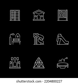 Set line icons of playground