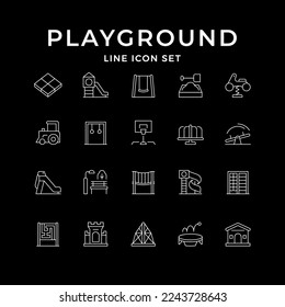 Set line icons of playground