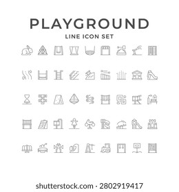 Set line icons of playground