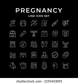 Set line icons of pregnancy