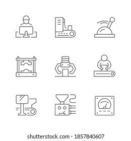Set line icons of production plant