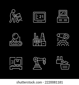 Set line icons of production plant