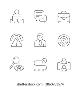 Set line icons of projects management