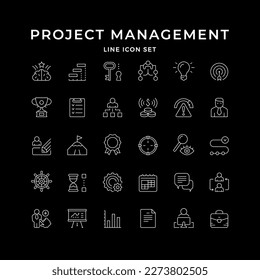Set line icons of projects management