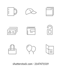 Set line icons of promotional materials