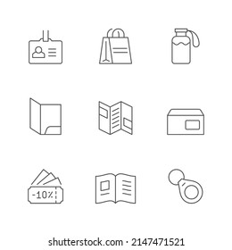 Set line icons of promotional materials