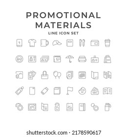 Set line icons of promotional materials