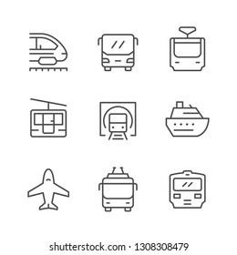 Set line icons of public transport