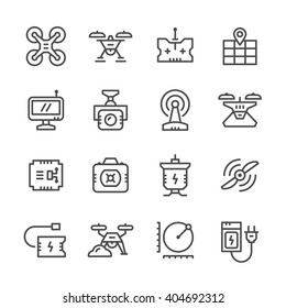 Set line icons of quadrocopter