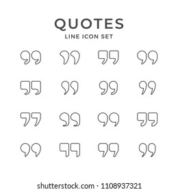 Set line icons of quotes