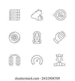 Set line icons of race