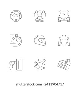 Set line icons of race