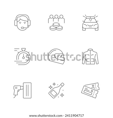 Set line icons of race