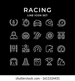 Set line icons of racing