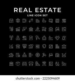 Set line icons of real estate