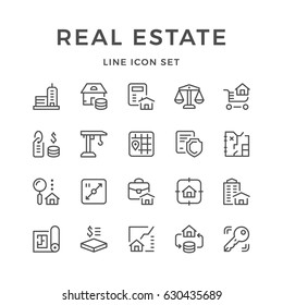 Set line icons of real estate