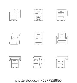Set line icons of receipt