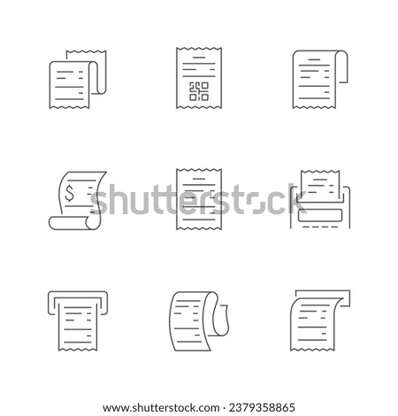 Set line icons of receipt