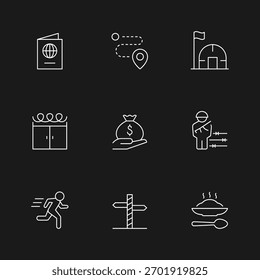 Set line icons of refugee