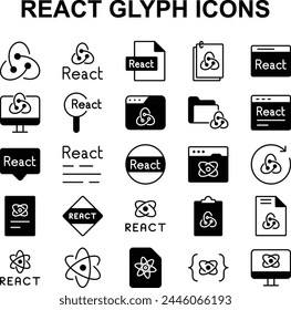 Set of Line Icons Related to React. They are easy to extend, style and integrate into your project.